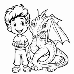 jeune garon sur un bb dragon