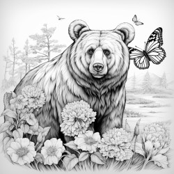 bear with butterfly