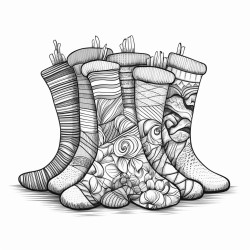 wool socks colorful wool socks lying on the floor  coloring book