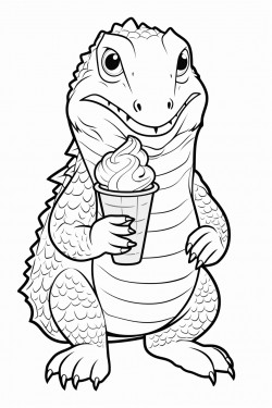 a bearded dragon eating an ice cream cone