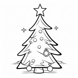 a decorated christmas tree with ornaments tinsel and a star on top