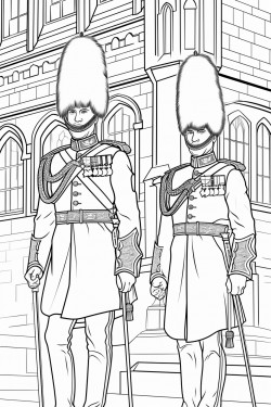 united kingdom kings guards in changing ceremony