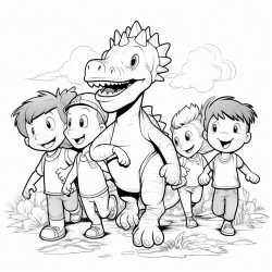 dinosaurios con escabadoras para ninos lindos