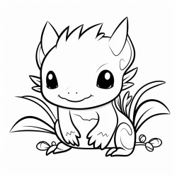 cute axolotl coloring page  1 duplicate in color