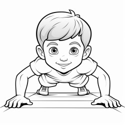 child doing pushups