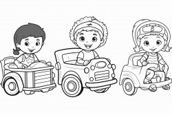 kids in play vehicles