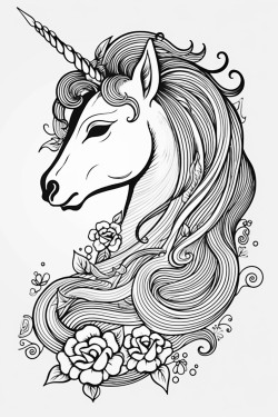 unicorn dengan temanya yang cantik
