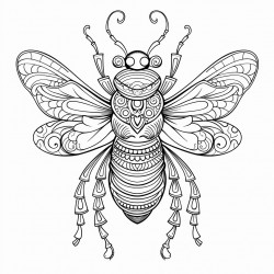 bee in zentangle style
