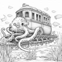 underwater caboose chased by kraken