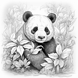 panda eats leaves