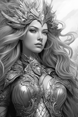 human sun goddess in knights armor