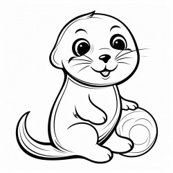 smiling baby seal balancing a ball on its nose