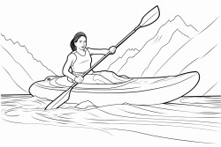 olympic canoe slalom female simple seen from a distance