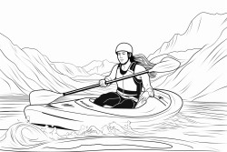 olympic canoe slalom female simple seen from a distance