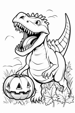 dinosaurio salvaje en halloween