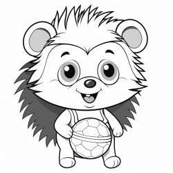 cute hedgehog playing with ball