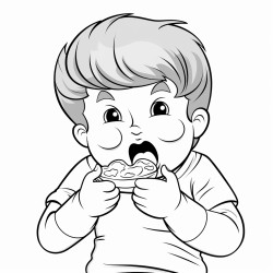 a child licking food off their face