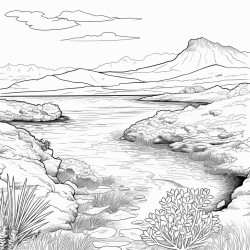 dibujo lago verde en lanzarote