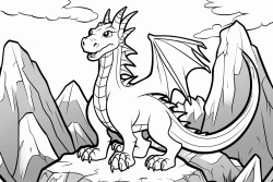 fire breathing dragon sitting on top of a out crop of rocks in a forest wings spread wide looking very menacing