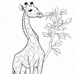 a giraffe eating leaves from a tree