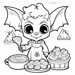 cute zombie cooking bat shaped cookies