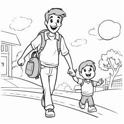 daddy go to work in morning and go home evening