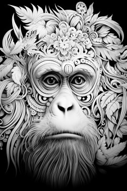 mandala peaceful orangutan