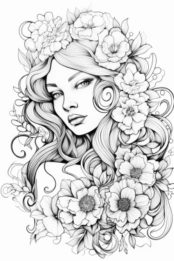 coloring page without colors and grayscale