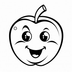 a cartoon character of an apple with a face