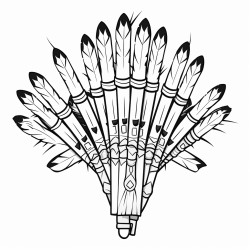 quiver qilugpak  a quiver filled with traditional arrows decorated with feathers