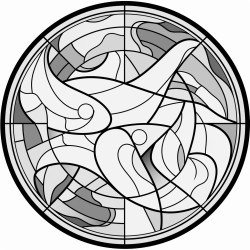 cancer ribbon stained glass style with each section numbered between 1 and 20