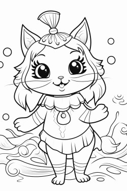 cute mermaid cat dressed up for halloween