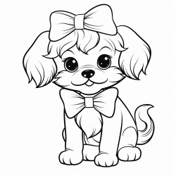 shitzu puppy with small bow on its head