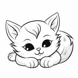 picture of cute cozy kitten laying down