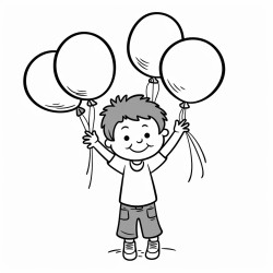 a hand that let some balloon go with the shape of these letters o m and a