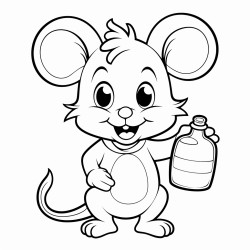 mouse holding a bottle