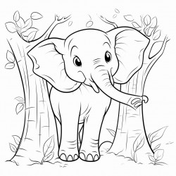 elephant in trees