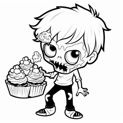 19cute zombies eating cupcakes