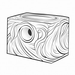 tissue box basic funky design thick black outline