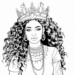 black woman queen with dreads