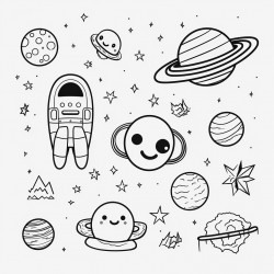 space coloring page