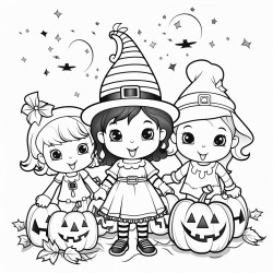 halloween cute coloring page