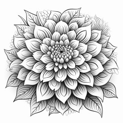 black dahlia flower geometric