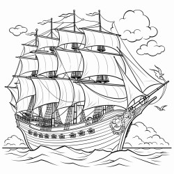 pirate ship in battle