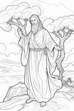 god talk to moses from the burning bush coloring page
