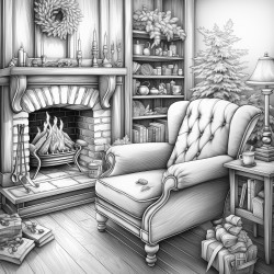 a rocking chair by a cozy fireplace
