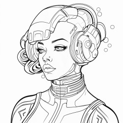 black futuristic woman