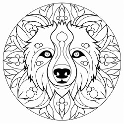 a mandala of a bear