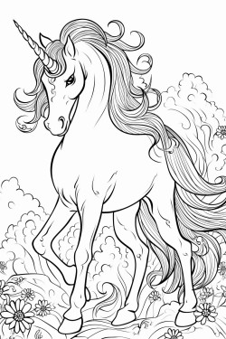 unicorn menunggangi pelangi