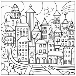coloring page about citys noises